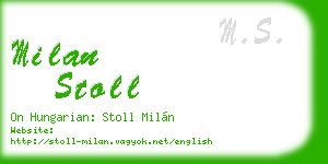 milan stoll business card