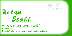 milan stoll business card